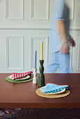 Yod and Co -Block Stripe Napkins - Lemon / Forest Green