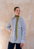 TBCo - Merino Neck Tie – Green, Grey & Yellow Stripe