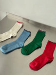 Le Bon Shoppe x Noble - Ruffled Modal Socks - Paprika / Brown Edge