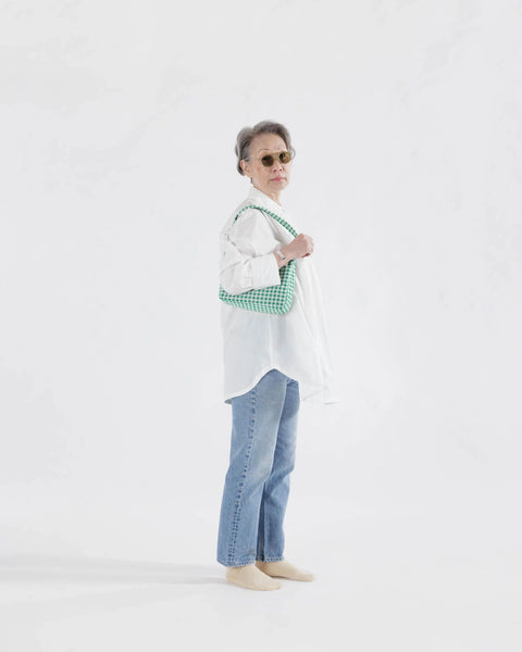 Baggu - Mini Nylon Shoulder Bag - Green Gingham – Pinky's