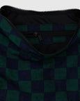 Baggu - Medium Nylon Crescent Bag - Navy Green Check