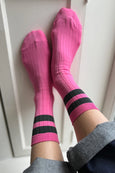 Le Bon Shoppe - Her Socks - Varsity Pink Green