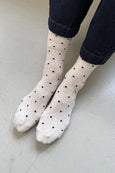 Le Bon Shoppe - Sneaker Socks - Polka Dot - Oatmeal / Black
