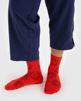 Baggu - Crew Sock - Red Happy