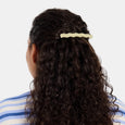 Chunks - Skinny Wave Barrette - Olive Check