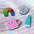 Studio Arhoj - Metal Pin: Series #2 - Blue Glitter Ghost