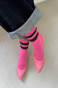 Le Bon Shoppe - Her Socks - Varsity Pink Green