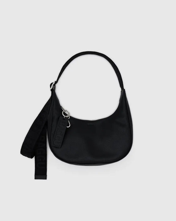 Baggu - Small Recycled Leather Crescent Bag - Black