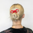 Chunks - Bow Hairpin in Red - Small