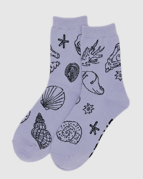 Baggu - Crew Sock - Shells Light Blue