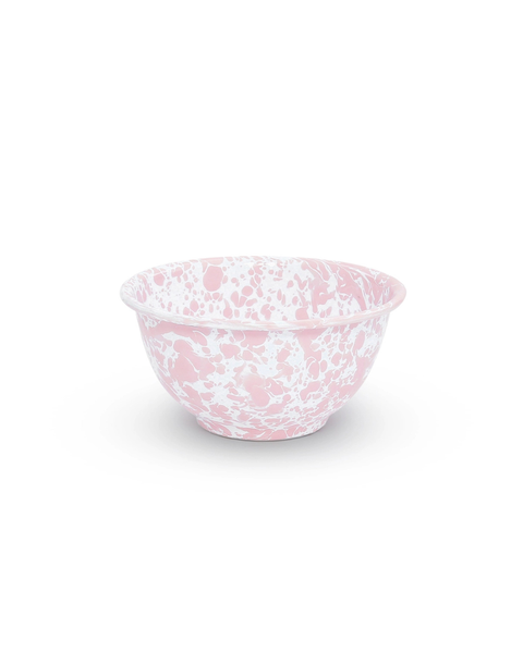 Crow Canyon - Small Footed Bowl - Pink & White Splatter