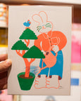 YUK FUN - Riso Print - Bunny Waters the Money Tree