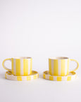 Magazin Minori - Espresso Stripes - Beach Yellow (Set of 2 Espresso Cups & Saucers)