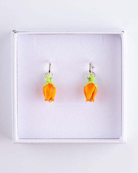 Jean Riley x Pinky's - Tulip Earrings Orange