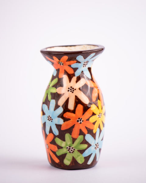Togetherness Design - Ceramic Bud Vase - Brown Floral