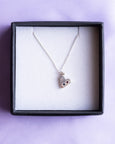 Camille Paloma Walton - Medium Sweetheart Necklace - Pink & Purple Gems