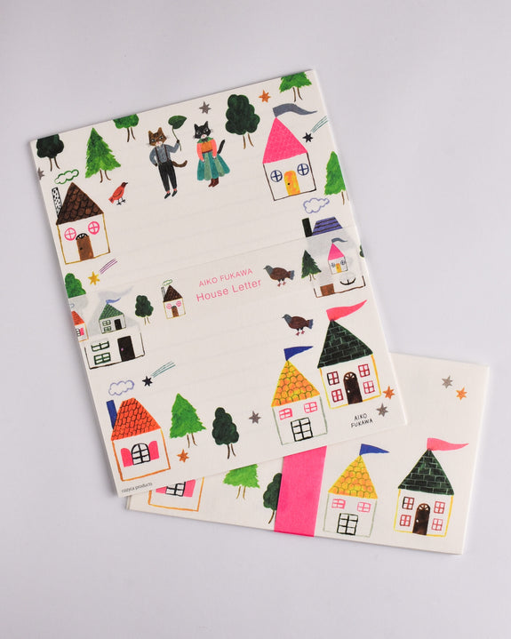 House Letter Writing Set With Envelope - Aiko Fukawa