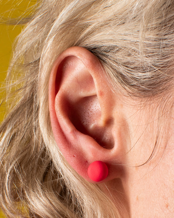 Emily Green - Bright Red Stud Earrings