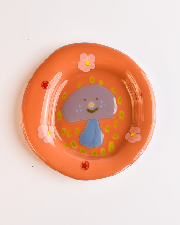 Lawn Bowls - 13cm Glass Plate - Ms Mushy