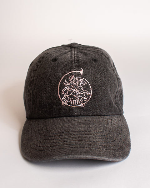 Pinky's Pegasus Cap - Pink on Black Denim