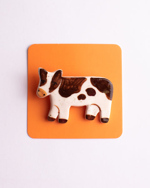 Togetherness Design - Ceramic Brooch - Cow
