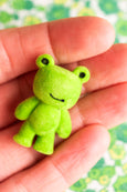 Standing Flocked Green Frog