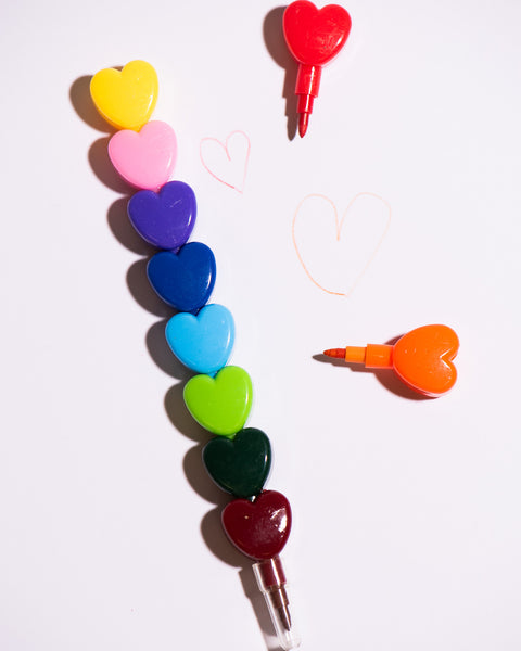 Rainbow Heart Stackable Pencil