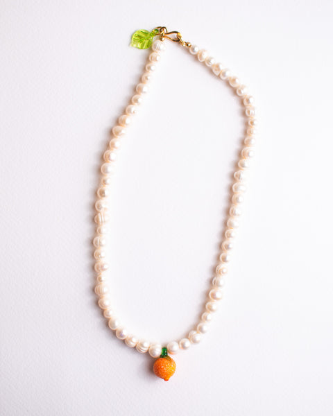 Jean Riley - XL Glass Tangelo pearl necklace