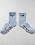 Le Bon Shoppe - Embroidered Crew Socks - Sky Blue
