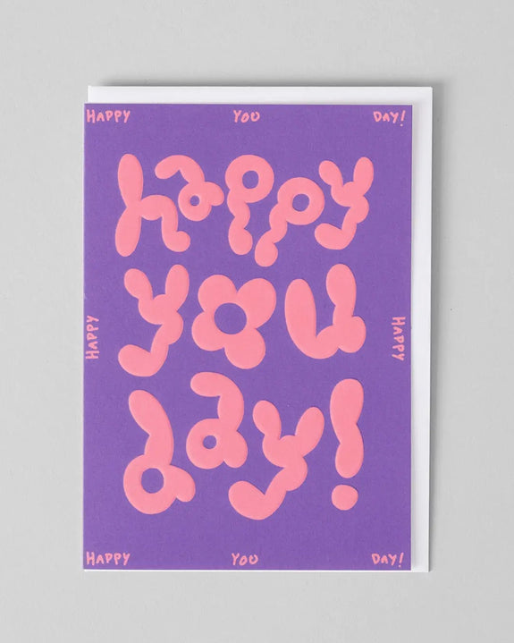 Wrap - Embossed Greetings Card - 'Happy You Day'