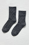 Le Bon Shoppe - Sneaker Socks - Polka Dot - Charcoal / Black