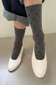 Le Bon Shoppe - Sneaker Socks - Polka Dot - Charcoal / Black