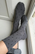 Le Bon Shoppe - Sneaker Socks - Polka Dot - Charcoal / Black