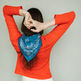 Last Chance Textiles - Cotton Blossom Bandana - Azure Blue