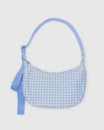 Baggu - Medium Nylon Crescent Bag - Light Blue Gingham