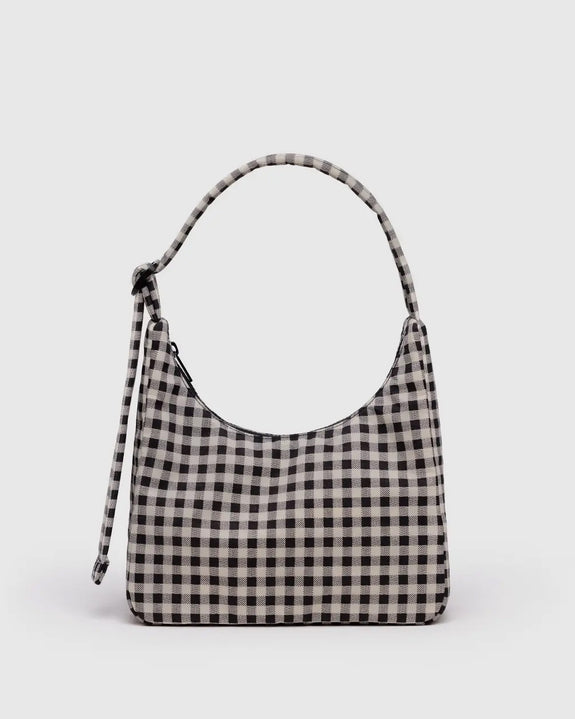 Baggu - Mini Nylon Shoulder Bag - Black & White Gingham