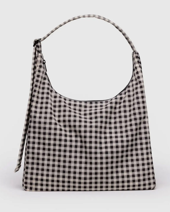 Baggu - Nylon Shoulder Bag - Black & White Gingham