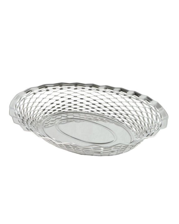 Roger Orfèvre - Oval Metal Food Basket - Small - Stainless Steel