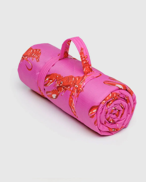 Baggu - Puffy Picnic Blanket - Pink Lobster
