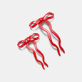 Chunks - Bow Hairpin in Red - Small