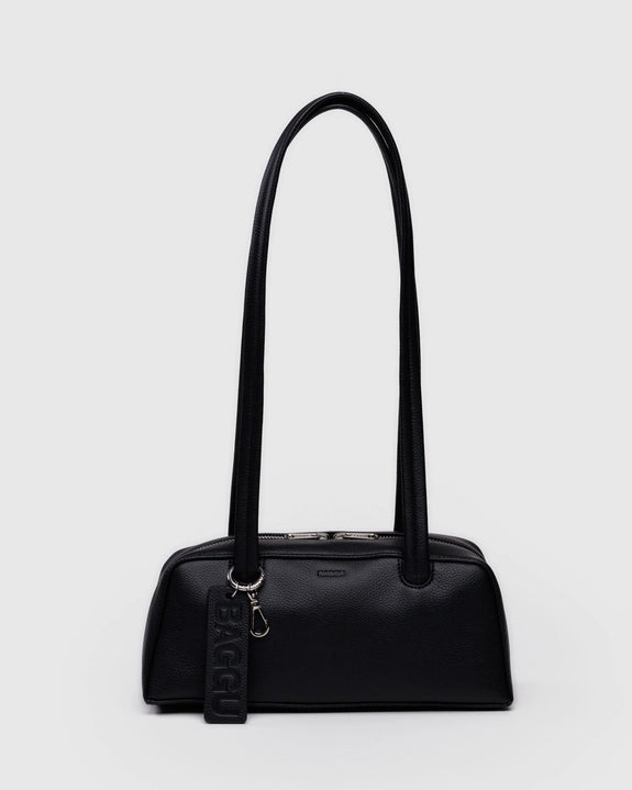 Baggu - Small Recycled Leather Bowler Bag - Black