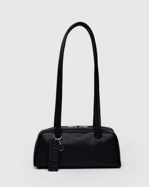 Baggu - Small Recycled Leather Bowler Bag - Black