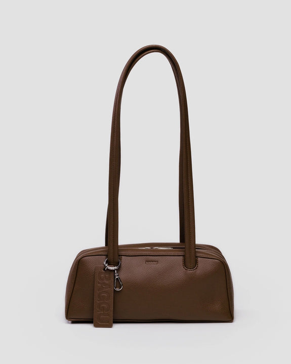 Baggu - Small Recycled Leather Bowler Bag - Brown