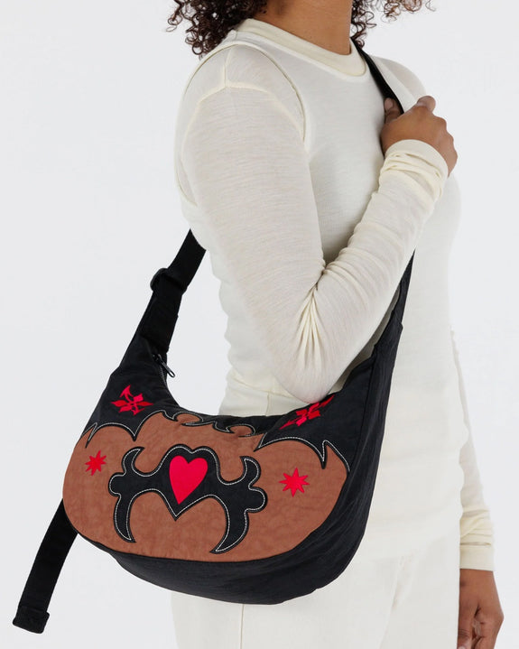 Baggu - Medium Nylon Crescent Bag - Western Appliqué