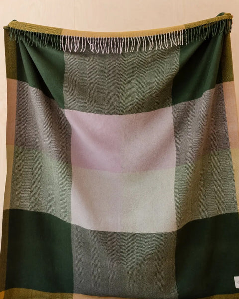 TBCo - Recycled Wool Blanket in Green Frame Check