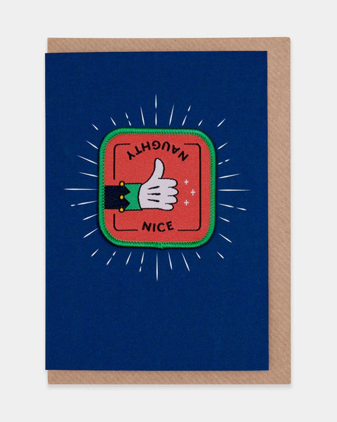 Evermade - Naughty or Nice Iron-On Patch Christmas Card