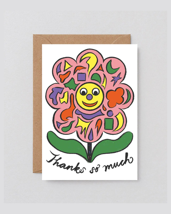 Wrap - Greetings Card - Thanks So Much Flower