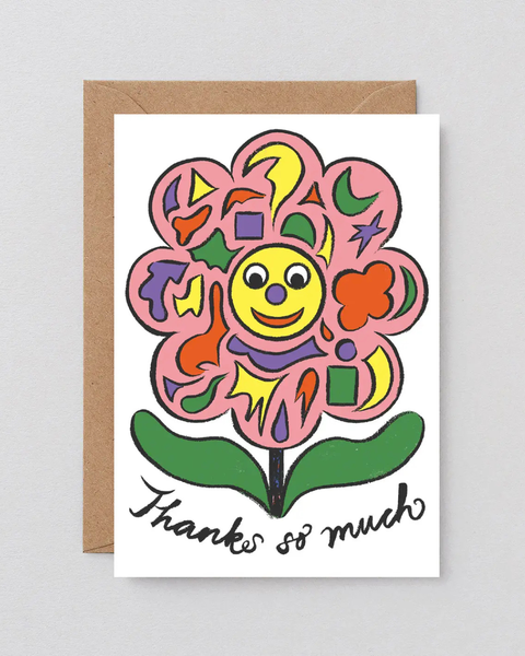 Wrap - Greetings Card - Thanks So Much Flower