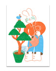YUK FUN - Riso Print - Bunny Waters the Money Tree