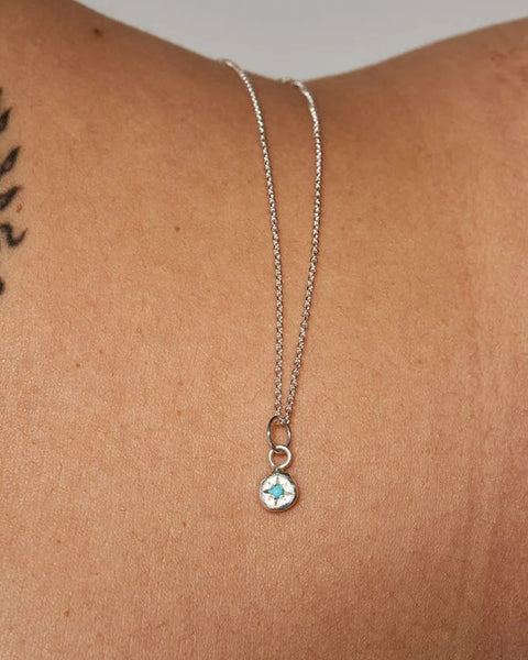 Ada Hodgson - Birthstone Star Necklace - December - Turquoise- Sterling Silver